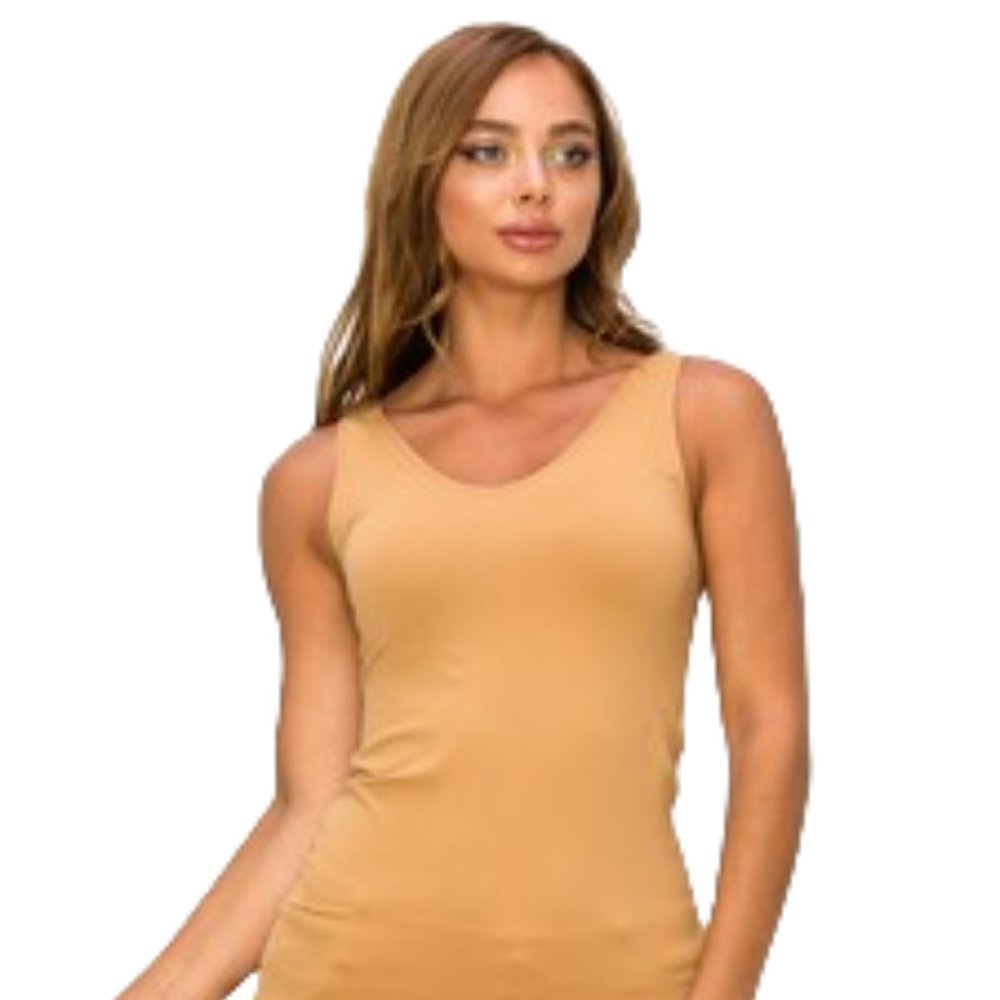 Seamless Reversible Tank Top - One Size Khaki